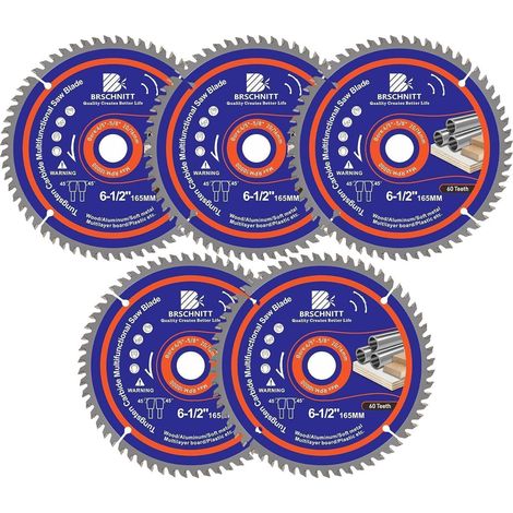 Kreissägeblatt 165mm 60 Zähne für Holz, Metall, Alu, 20/16mm Bohrung (1/5)