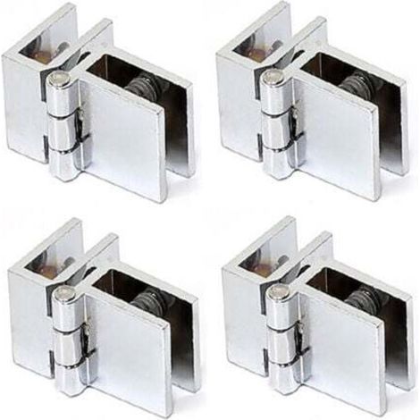 4 clips de porte en verre, Pièces Pince Charnière Verre, Charnière en Alliage de Zinc, pour Portes en Verre, Vitrines (5-8 mm) (1/4)