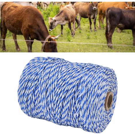Corde conductrice de 200 mètres, d'une épaisseur de 3,0 mm, pour clôtures électroniques pour le bétail, câble et fil spéciaux pour les ranchs et les équipements d'élevage. (1/5)