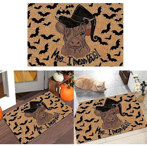Tapis de porte Halloween Taureau Absorbant Salle de bain Cuisine Toilettes Décoration (1/4)