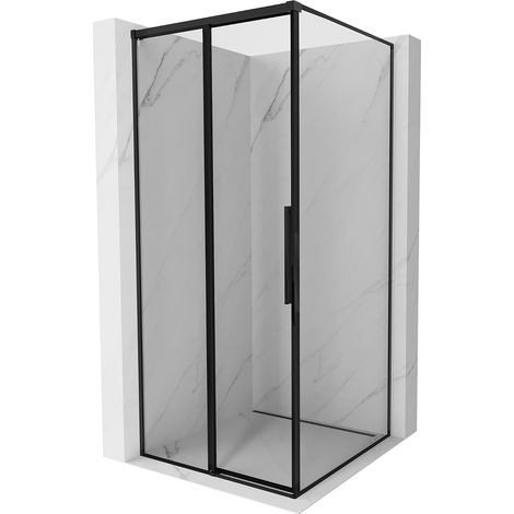 Mexen Rox cabina doccia scorrevole sinistra 110 x 110 cm, cornice nera, nera - 8C2-110-110-70-70-L