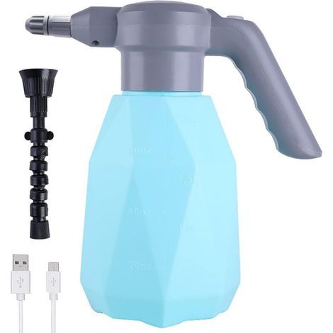 Annaffiatoio Elettrico 2L, Spruzzatore Elettrico per Piante da Giardino, Annaffiatoio Automatico con Beccuccio Regolabile per Irrigazione di Giardini Interni ed Esterni-Blu (1/4)