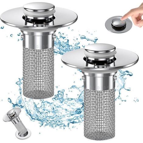 BelleRise - Waschbecken-Abflusssieb, ausziehbarer Abflussfilter (2 Stück) (1/5)