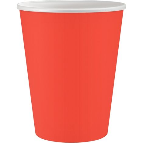 Bicchieri di carta rossi da 250 ml, 6 pezzi.