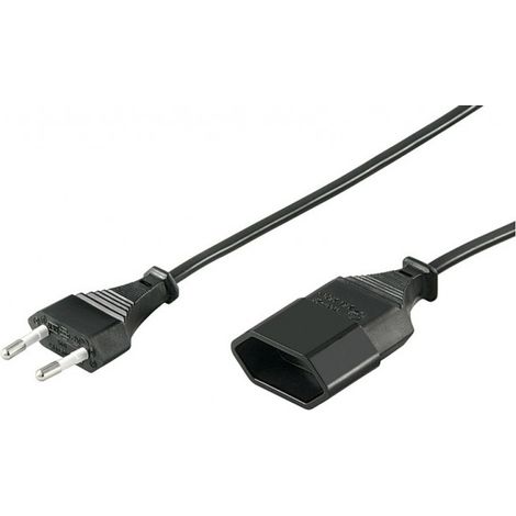 goobay Rallonge fiche européenne, 5 m , noir, fiche européenne (type C, CEE 7/16)  prise européenne (type C, CEE 7/16), 5 m (50510)
