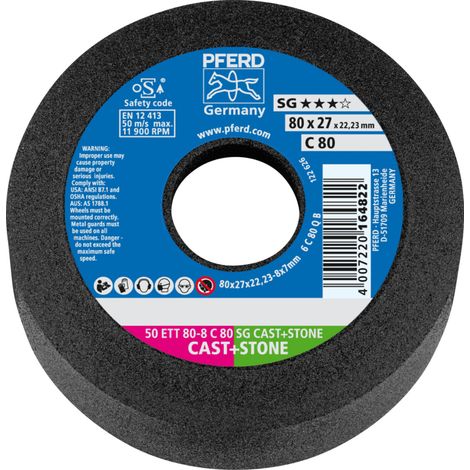 PFERD TOOLS Schleiftopf ETT 80x8x22,23 mm Leistungslinie SG CAST+STONE für Guss/Stein 5 Stk (1/4)