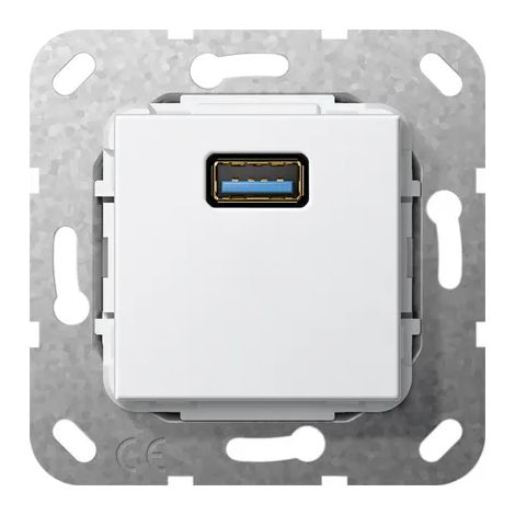 Gira USB 3.0 A compl. Inserto bianco puro [568203], 5682 03