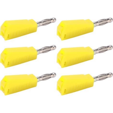 Lot de 20 fiches bananes 4 mm (0,16 po) - Faible perte de signal - Courant stable - Connecteur électrique compact et pratique - Jaune (1/5)