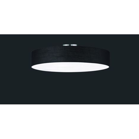 Plafón Hotel 5xE27 Negro Pantalla Ø65 cm Trio Lighting
