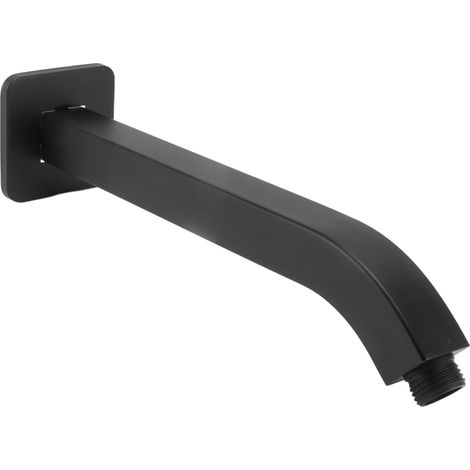 Barre de douche carrée en laiton noir, fixation murale, extension de 10 pouces, anti-corrosion, pour salle de bain (1/5)