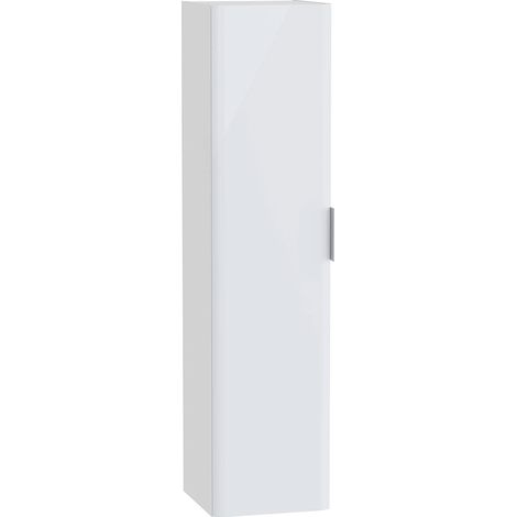 Vitra S20 Round Wall Hung 1-Door Tall Unit 350mm Wide - High Gloss White (1/3)