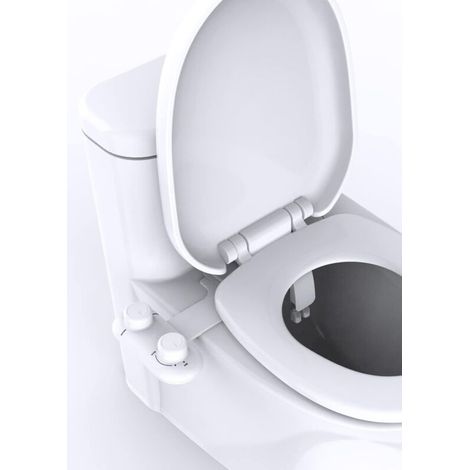 Double bidet pour femmes, accessoire de bidet non électrique, pression d'eau réglable, siège de toilette avec 2 buses rétractables pour l'hygiène personnelle (1/5)