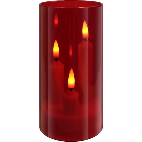 (1 rouge) Bougie LED 3 en 1 avec effet de flamme vacillante, lumière électronique, convient à la décoration intérieure. (1/3)