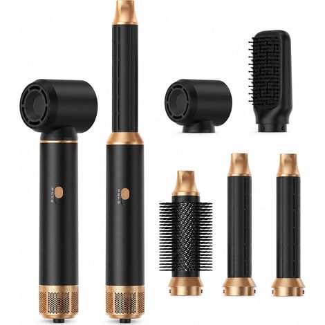 Brosse Coiffante à Air Chaud 5-en-1 avec Boucleur à Air et Lisseur, Noire, Prise UK (1/5)