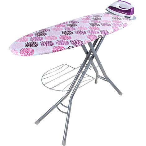 Orbegozo TP 3500 Asse da stiro realizzata in griglia di acciaio, custodia in cotone, supporto per ferro da stiro e vassoio porta abiti, 122 x 38 cm