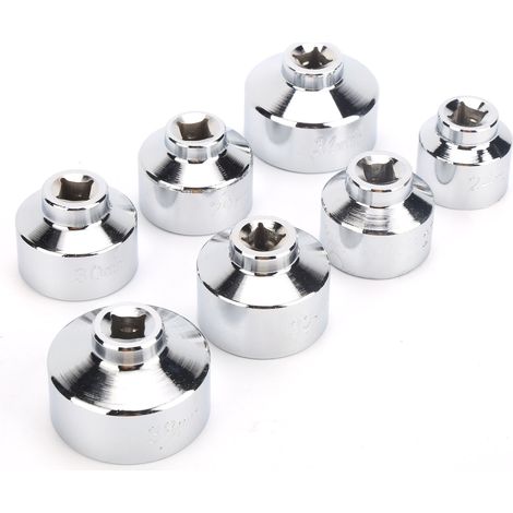 7-teiliges Universal-Ölfilterschlüssel-Set (24-38 mm) für Fahrzeuge, moderner Papierpatronenadapter, Stahl-Ölfilter-Entfernungsschlüssel, Steckschlüsselsatz (24, 27, 29, 30, 32, 36, 38 mm) (1/5)