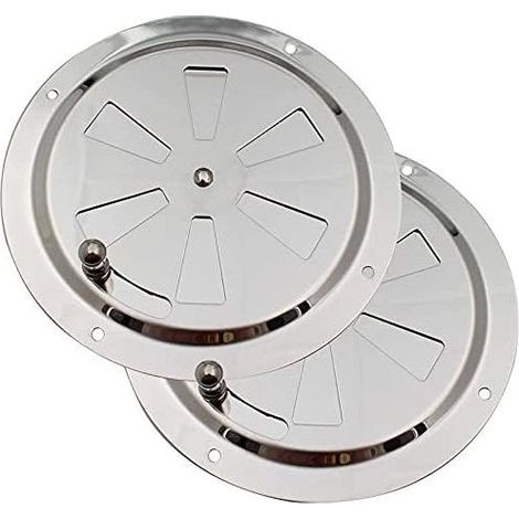 Grille de ventilation ronde, conduit d'aération en acier inoxydable de 125 mm avec moustiquaire intégrée, volets réglables et moustiquaire intégrée. (1/5)