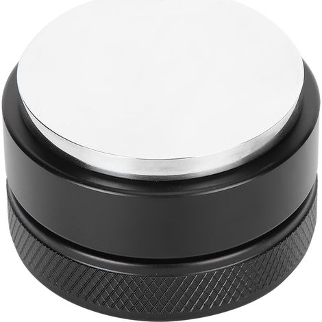 Height Adjustable Stainless Steel Coffee Tamper Distributor Tamping Tool for Home Office58mm Black Flat Bottom