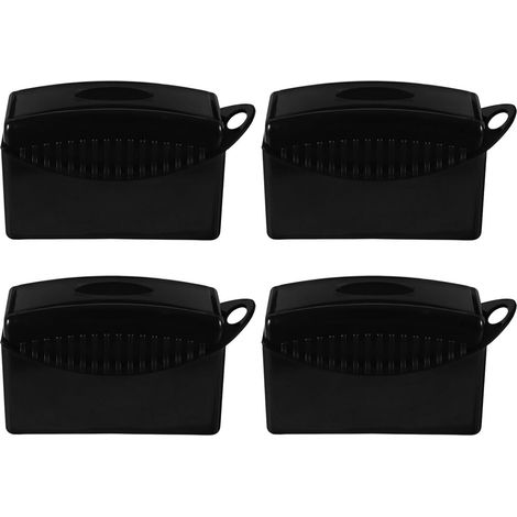 4 éponges noires cire auto + couvercle, mousse douce réutilisable, kit nettoyage roues/pneus/détail (1/5)