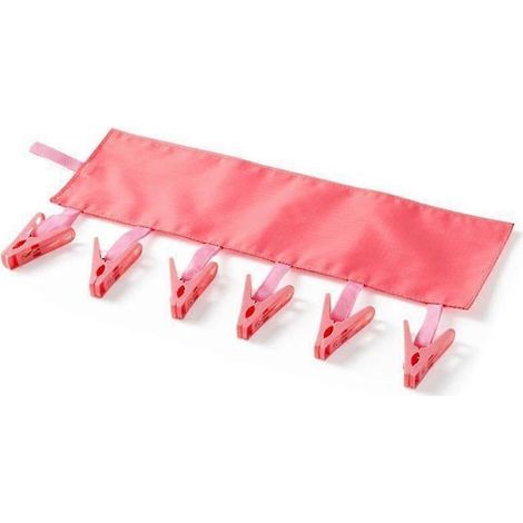 Porte-serviettes pliable et portable avec 6 pinces, étagère de salle de bain peu encombrante pour les voyages, le placard et les chambres d'étudiants. (1/5)