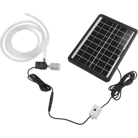 Pompe solaire pour fontaine de bassin - Panneau 6 W/9 V - Pompe 12 V, 240 l/h - Tuyau 2 m et filtre (1/5)