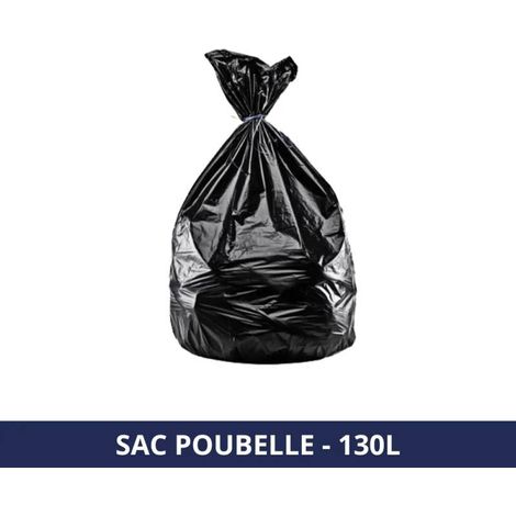 FILFA FRANCE - Sac poubelle 130L supérieur - 44 μ - BD - Noir - x100 sacs (1/4)