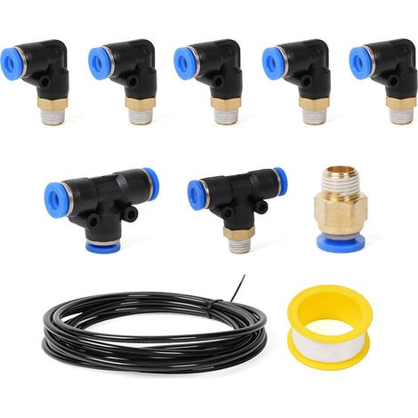 Automotive quick connector kit, Turbo exhaust bypass valve, solenoid valve, T-type vacuum connector, hose kit - Blue (1/4)