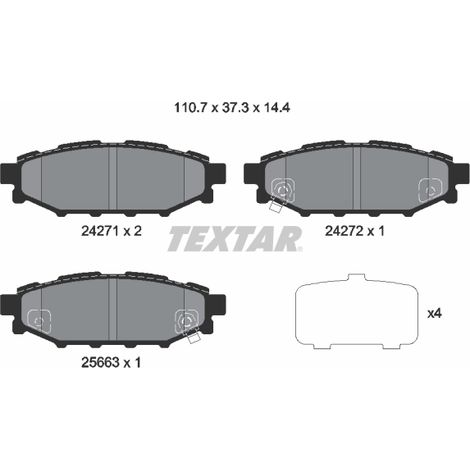 Kit de plaquettes de frein, frein à disque Textar 2427101 SCION 26696AG000