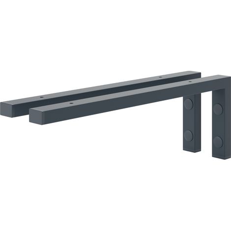 Holzbrink 2x Wandkonsole Grau für Waschtisch, 450x150 mm Modell L