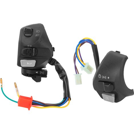 Lot de 2 interrupteurs de guidon 22 mm, boutons de commande de phare universels pour motos et quads (1/5)