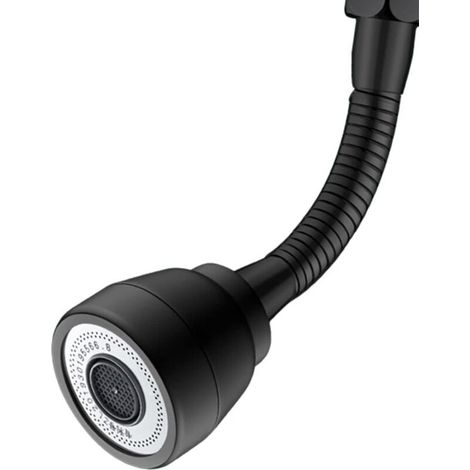 3 Modes Tête Douchette Evier Cuisine,360 Degrés Embout Robinet Cuisine Douchette,Adaptateur Economiseur D'eau Pour Robinet Salle De Bain lavabo avec Tuyau,Aérateur de Robinet Pivotant(Noir) (1/4)