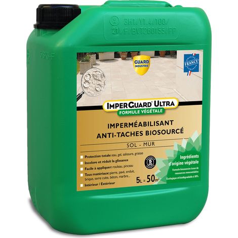 Guard Industrie – Anti tache incolore pour pierre poreuse – ImperGuard Ultra 5L – Hydrofuge, oléofuge, anti-dérapant, limite dépôts – Multi-supports intérieur et extérieur (1/6)
