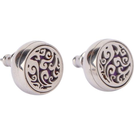 Boucles d'oreilles puantes à huile essentielle, forme ronde, mini aromathérapie, mode portable, pour femme, lot de 1 (1/5)
