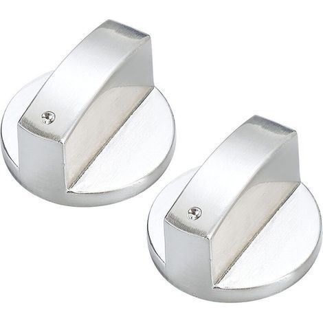 2 Pièces Bouton de Gaz,Bouton de Commande Universel,outon Cuisinière à Gaz,Boutons de Commande en Métal,pour cuisinière à gaz cuisinière cuisinières et plaques de Cuisson(Argent) (1/4)