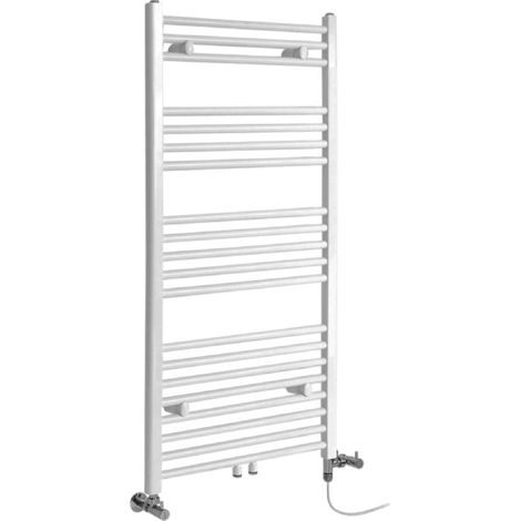 Hudson Reed Neva - Sèche-Serviettes Design Mixte Moderne - Raccordement Central - Blanc - 118.8 cm x 60 cm