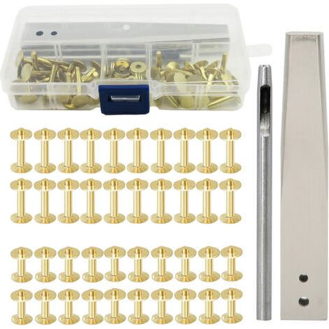 Kit de fraises à rivets en cuivre avec goujons antirouille, outil de bricolage pour le travail du cuir, pour vêtements, sacs, ceintures, style A