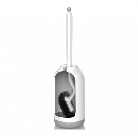 Ensemble Brosse Toilette Blanc Nettoyage Profond, Support flexible avec nettoyeur bords (1/5)