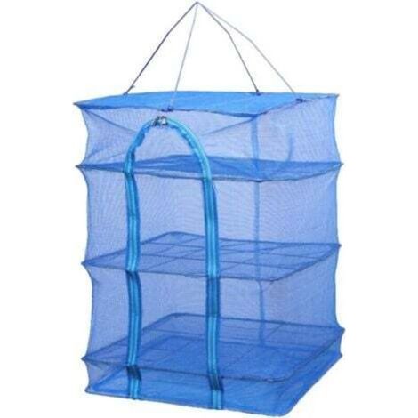 [JAMAIS UTILISÉ] Séchoir à herbes à 3 étages en maille filet à suspendre avec fermeture éclair pliable pour sécher les légumes et les poissons (hauteur 66 cm) (1/4)