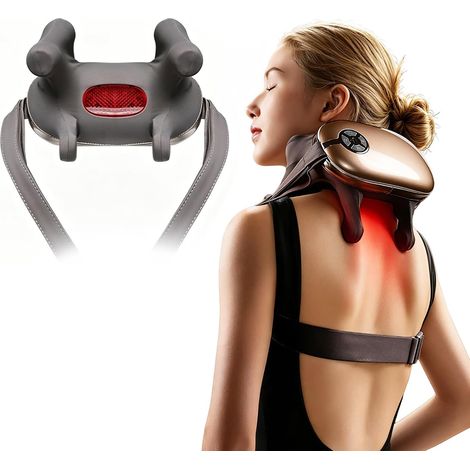 Appareil de Massage Nuque Épaules Sans Fil avec Chaleur, Massage Shiatsu 6D Pétrissage Profond, Coussin de Massage Nuque avec 5 Modes (1/5)