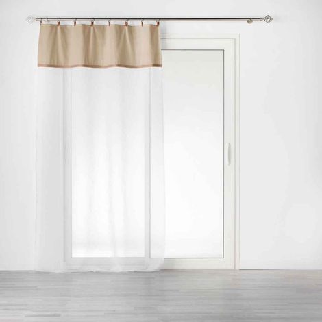 Rideau Voilage à Anneaux "Leana" 140x240cm Beige (1/5)