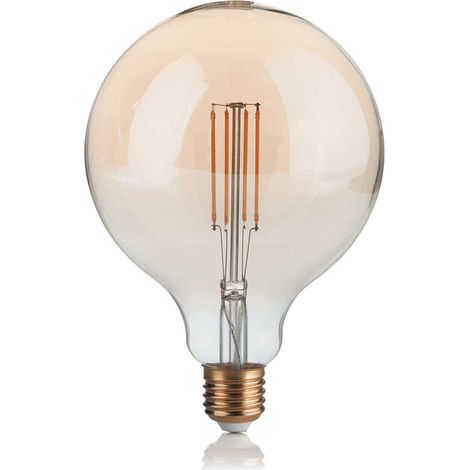 10 Lampadine Led Globo Grande D125 E27 4 Watt 2200 K 300 Lm Vintage Ambra