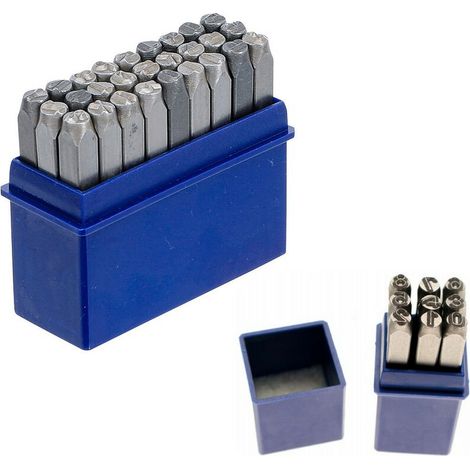 Kit Estampage - Chiffres Et Lettres 5 mm - Pour Métal Et Cuir - 36 Pièces