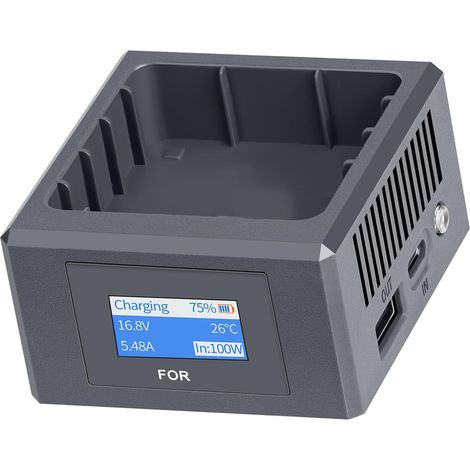 Chargeurs de batterie portables avec affichage couleur Hub de charge rapide intelligent Protections pour batteries Caractéristiques Chargeurs de batterie Hub de charge rapide avec affichage couleur (1/5)