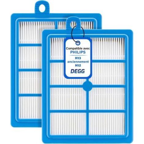 Filtre HEPA H13 - Compatible avec aspirateurs Philips, Electrolux, AEG, Tornado, H13 anciennement H12, Performer, Power Pro, Jetmaxx Series - Accessoire pour aspirateur - Lot de 2