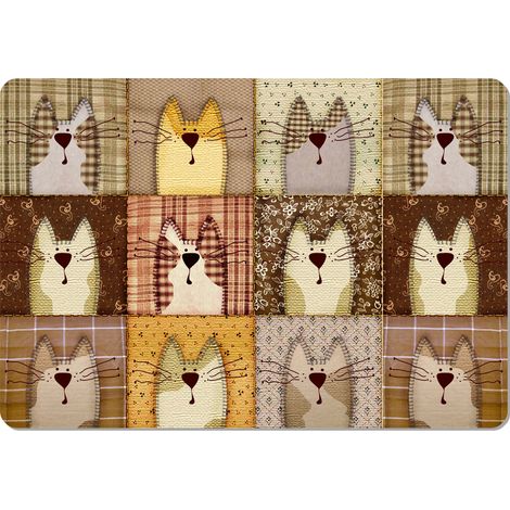 Salvamanteles rectangular de 29×42 cm, estampado Pexeso Beige - fieltro ecológico, lavable a 40 °C, Bertoni (1/2)