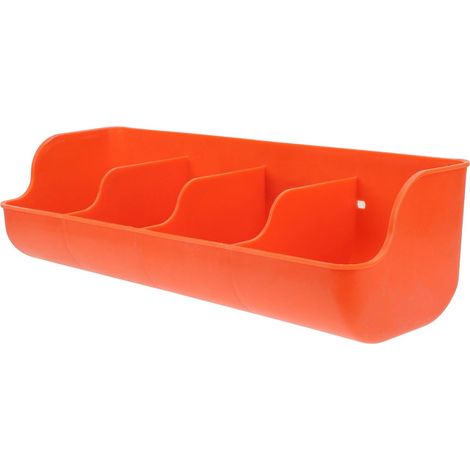 Mangeoire à 4 Compartiments pour Porcs en Plastique Orange, Distributeur D'aliments pour Porcelets, Abreuvoir Mural Adapté à L’élevage Porcin, Outil D'alimentation Solide (1/5)