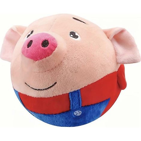 Elektronisches Hundespielzeug, USB-wiederaufladbares interaktives Plüschtier mit automatischer Roll- und Soundfunktion, waschbares Cartoon-Schwein-Design für aktive Hunde (1/5)