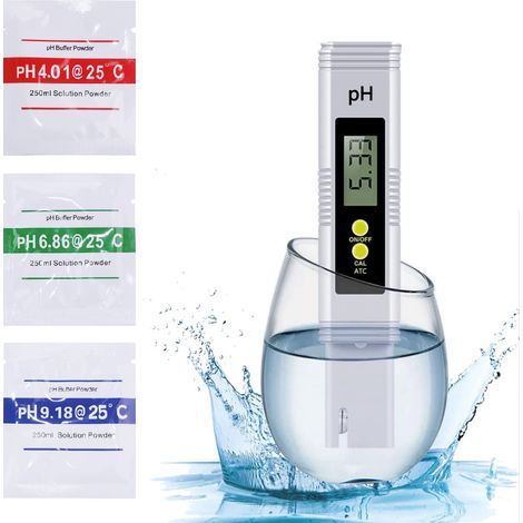 Testeur pH Mètre PH Metre Electronique avec écran LCD Test de pH pour Piscines Testeur Piscine Testeur Spa Plage de Mesure de 0 à 14 pH pour Aquarium, Piscine, Hydroponie B (1/5)