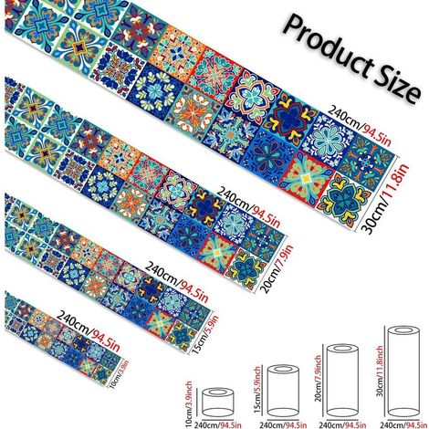 YX198 Bordüre 10 cm x 240 cm Selbstklebende Bordüre für die Innendekoration, einfach anzubringen (1/4)
