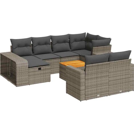 Maison Exclusive - 11-tlg. Garten-Sofagarnitur mit Kissen Grau Po (1/5)